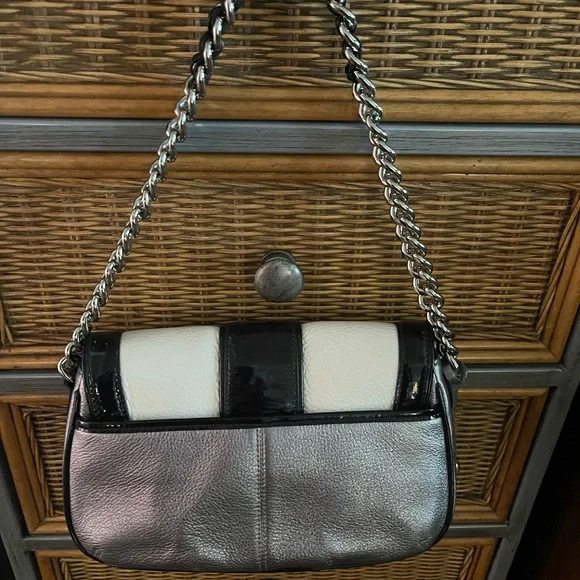 Brighton Black, White, and Silver Shoulder Bag - Picture 2 of 3
